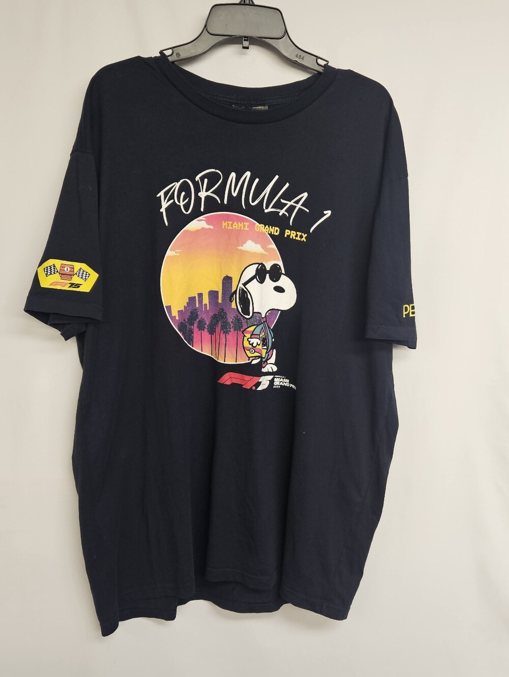 F1 Formula One Miami PEANUTS X F1 Collab Black Adult XL T-Shirt UNI XL